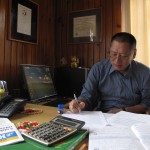 Tosh, at work